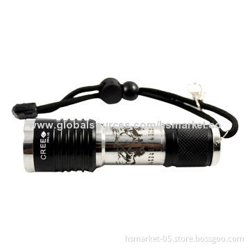 LED waterproof flashlight with 1 x 18650 Li-ion battery, Cree U2 LED, 1200lm zoomable lensNew